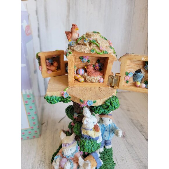 Easter collection large treehouse rabbits unique rustic decor birdhouse unique - Picture 4 of 11